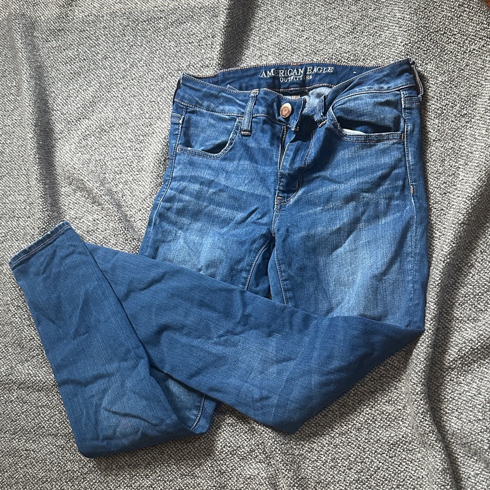 American Eagle Outfitters Women's Dark Blue Skinny Jeans